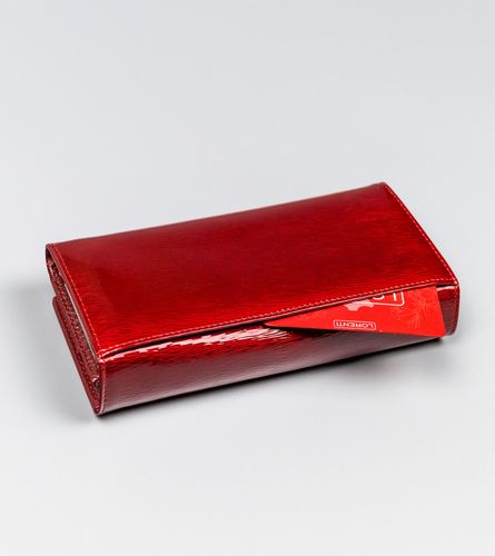 podłużny, lakierowany portfel damski ze skóry naturalnej - lorenti na Arena.pl