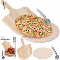 Kamień DO PIECZENIA PIZZY szamotowy + łopata nóż 279072
