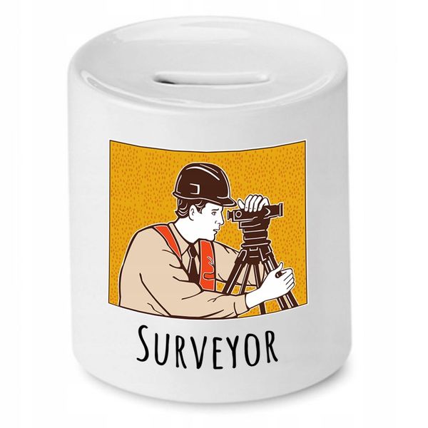 Skarbonka Dla Geodety Surveyor Prezent Z Nadrukiem Ze Zdjęciem zdjęcie 1