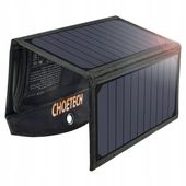 Choetech ładowarka solarna USB składana ładowarka słoneczna 19W 2x USB czar