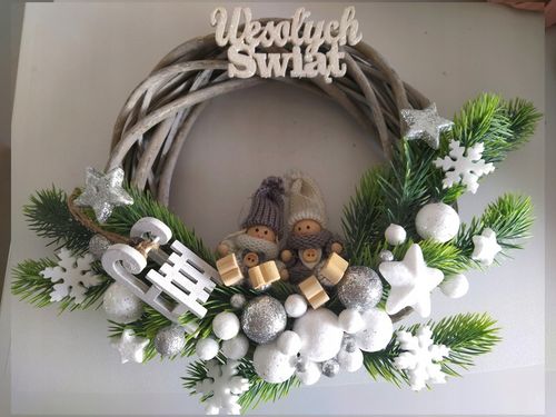 Wianek świąteczny Boże Narodzenie na drzwi stroik na Arena.pl
