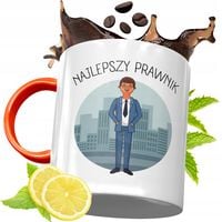 Kubek Pomarańczowy Dla Prawnika Prezent Z Nadrukiem Ze Zdjęciem