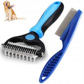 TRYMER ZGRZEBŁO DO KOŁTUNÓW PSA KOTA MARTWY WLOS + SZCZOTKA GRZEBIEN