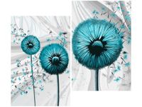 80CM 70CM 2 ELEME OBRAZ RAMA TURKUSOWE DMUCHAWCE 3 DRUK ŚCIENNY PŁÓTNO