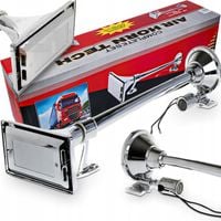 SYGNAŁ PNEUMATYCZNY 64CM TRĄBKA FANFARA 12V/24V PROSTOKĄTNY CHROMOWANY TIR