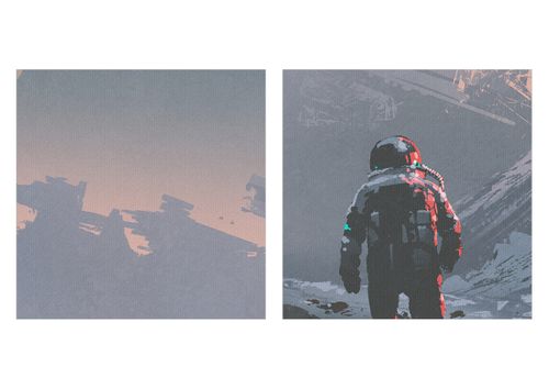 Obraz Na Płótnie - Astronauta Kosmos  - 95X80 Cm - Cb95X80-3906 na Arena.pl