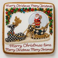 CIASTKO LUKROWANE SANTA CLAUS BOŻE NARODZENIE ROZ.S KWADRAT RĘCZNIE ROBIONE