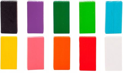 KLOCKI DOMINO KOLOROWE DREWNIANE EDUKACYJNE GRA ZRĘCZNOŚCIOWA 200 ELEMENTÓW na Arena.pl