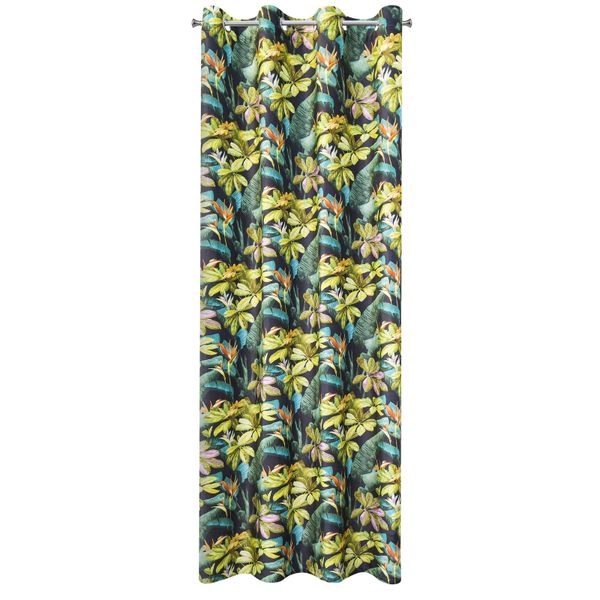 Zasłona gotowa na przelotkach LIVY 140x250 Design91 czarna w roślinny wzór zdjęcie 11