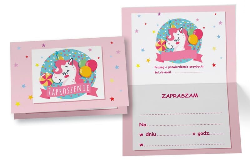 Zaproszenie  Jednorożec baloniki zdjęcie 1