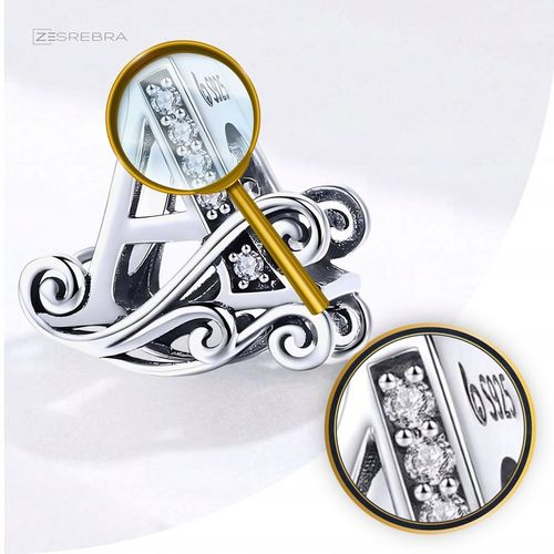 CHARMS LITERKA A srebro 925 srebrna litera koralik zawieszka charms pr S925 na Arena.pl