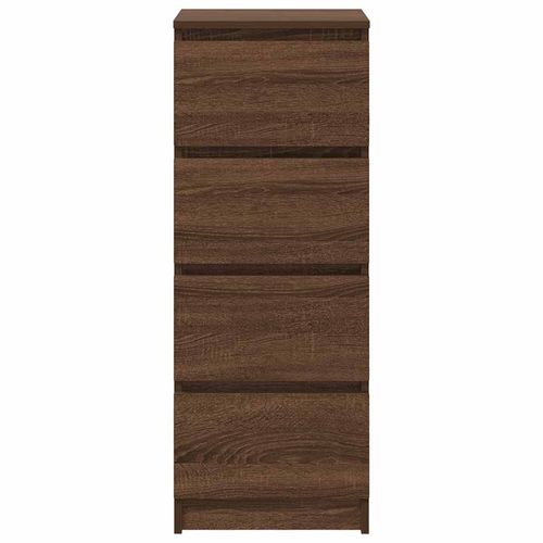 Komoda Brązowy Dąb 37,5x35x99 cm Drewno klejone na Arena.pl