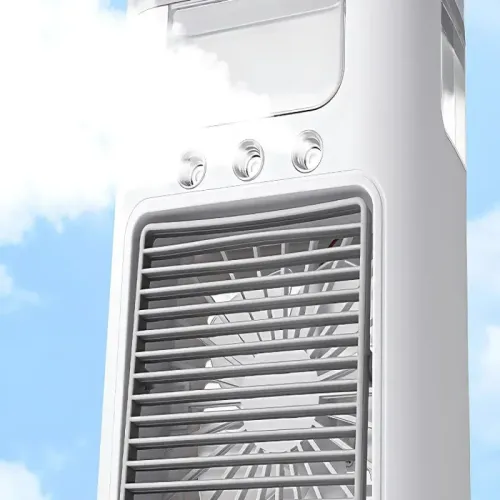 Wentylator z nawilżaczem wody na biurko usb rgb led 3 stopnie prędkości na Arena.pl