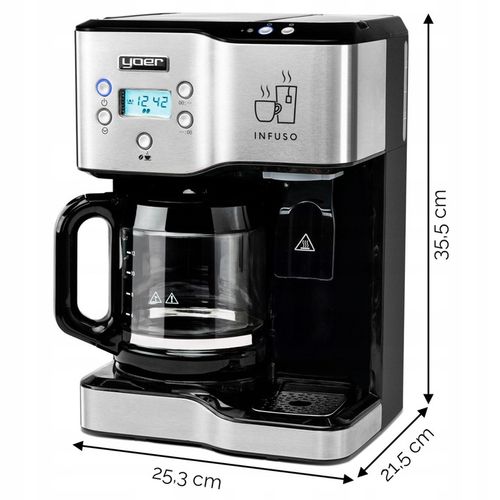 Ekspres przelewowy kawy 2w1 Yoer 1900W +Dystrybutor wody na herbatę na Arena.pl