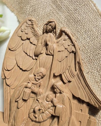 SZOPKA BOŻONARODZENIOWA Z LITEGO DREWNA ŚWIĘTA RODZINA PREZENT Z GRAWEREM na Arena.pl