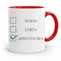 Dla Sprzątaczki Kubek Czerwony Na Prezent Urodziny Z Nadrukiem Ze Zdjęciem