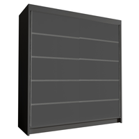 Szafa przesuwna HUGO IV 180 Garderoba - CZARNY