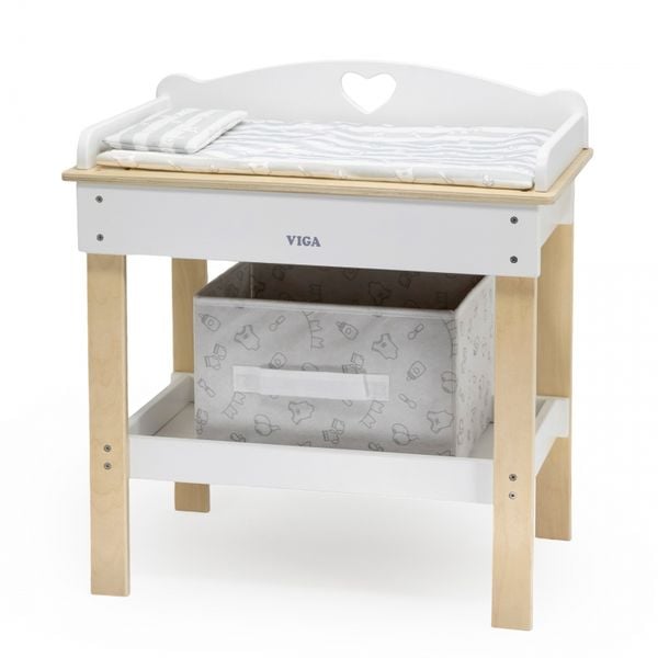 VIGA Drewniany Przewijak 2w1 Wanienka dla Lalek zdjęcie 2