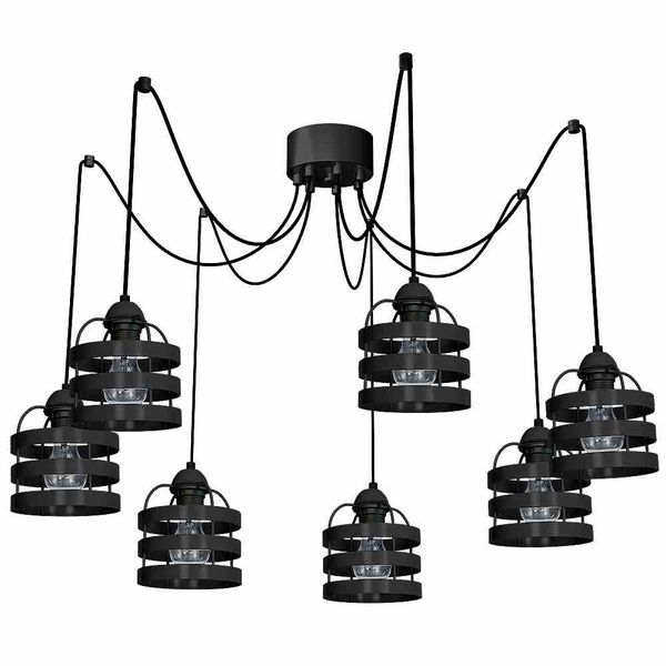 LAMPA WISZĄCA LARS BLACK 7XE27 zdjęcie 1