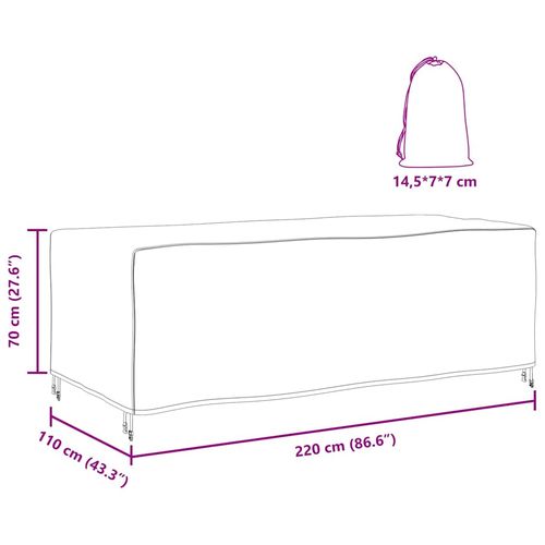 Pokrowiec na meble ogrodowe Czarny 220 x 110 x 70 cm 420D na Arena.pl