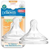 Dr. Brown's Smoczek do butelki szeroka szyjka OPTIONS+ poziom 1 2 sztuki