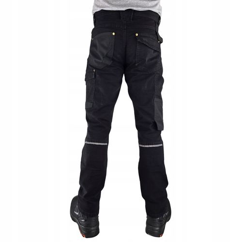 Spodnie robocze Jeans męskie Bojówki czarne Elastyczne Wygodne Stretch na Arena.pl