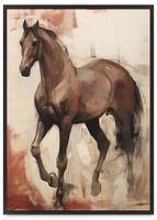 Plakat obraz koń 61x91 cm w czarnej ramie