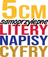 LITERY CYFRY SAMOPRZYLEPNE naklejki wiele kolorów i czcionek REKLAMA 5 cm