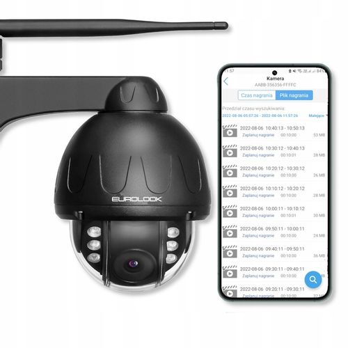 Kamera WiFi IP SMART Zewnętrzna Obrotowa 5MPx 5MP Czarna Metalowa Obudowa na Arena.pl