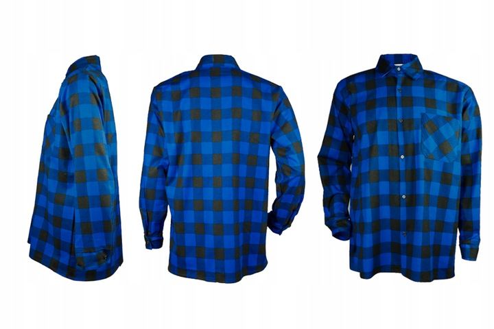 KOSZULA FLANELOWA ROBOCZA NIEBIESKA XL zdjęcie 7