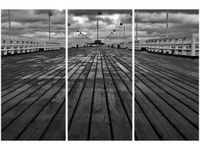 60 90CM OBRAZ 3 ELEM SOPOT MOLO DRUK PŁÓTNO RAMA