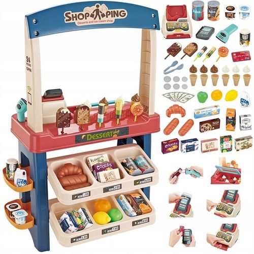 SKLEP SUPERMARKET DLA DZIECI STRAGAN KASA LODY DŹWIĘKI + 55 AKC. MATADI na Arena.pl