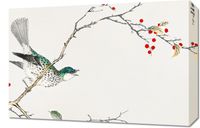 Obraz 60x40cm Brown-eared Bulbul, Kashu Vintage do Salonu