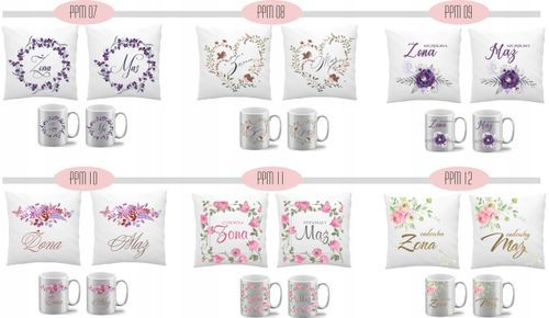 Prezent na ślub rocznicę Mąż i Żona Poduszka kubek na Arena.pl