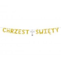 girlanda papierowa "chrzest święty", złota , 1,8 m