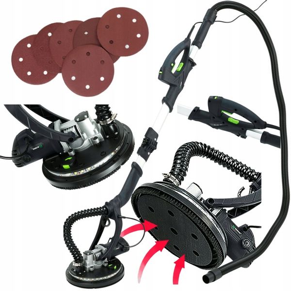 SZLIFIERKA DO GIPSU GLADZI TYNKU ZYRAFA Z PODŚWIETLENIEM LED BEZPYŁOWA zdjęcie 1