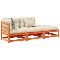 3-cz zestaw mebli ogrodowych z poduszkami, woskowy brąz, sosna