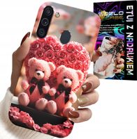 ETUI DO SAMSUNG GALAXY A21 - RODZINKA RÓŻANYCH MISIÓW SERCE + SZKŁO