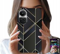 ETUI DO OPPO RENO10 PRO 5G - ZŁOTE RAMKI, ELEGANCKIE WZORY + FOLIA