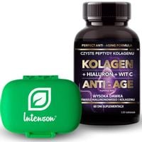 Intenson Kolagen ANTI-AGE Hialuron wit C 120szt + organizer na leki