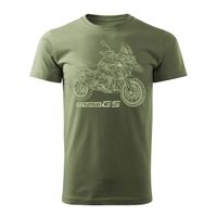 Koszulka motocyklowa z motocyklem na motor BMW GS 1250 ADVENTURE męska khaki REGULAR L