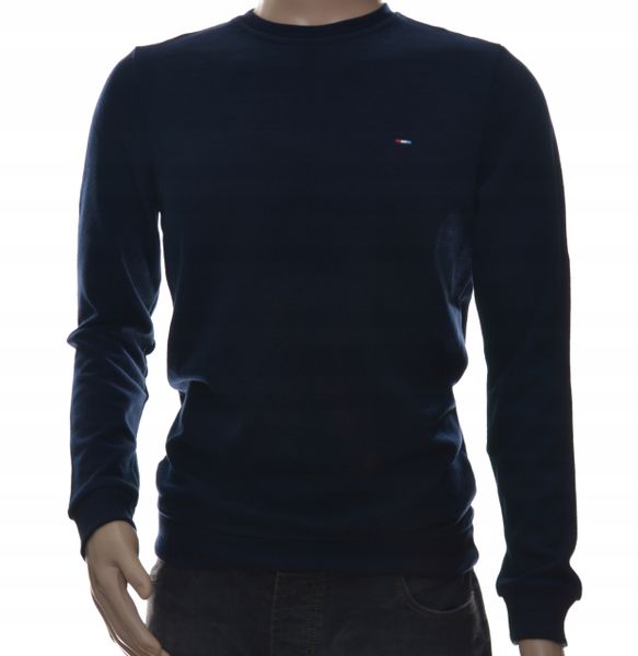 Męska bluza dresowa bez kaptura basic L granatowa zdjęcie 1