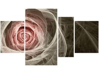 120CM 70 OBRAZ 4 ELEM RÓŻA KTALNA JASNY RÓŻ ŚCIENNY