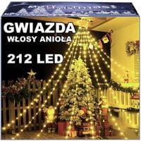 GWIAZDA Z ANIELSKIM I WŁOSAMI Lampki choinkowe łańcuch świetlny 212 LED