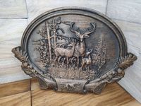 Obraz drewno płaskorzeźba prezent upominek Jeleń sarna łania las bór 60cm