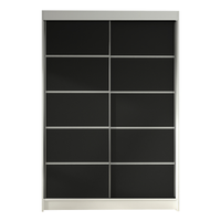 SZAFA PRZESUWNA Lino IV 120cm pojemna i duża - BIAŁY/CZARNY