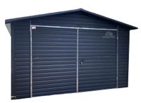 Garaż Blaszany 4x6 Brama dwuskrzydłowa Blachodachówka Antracyt - GB146