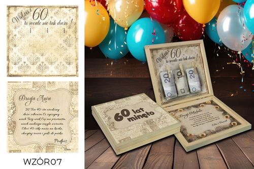 PREZENT NA 60 URODZINY PUDEŁKO Z ŻYCZENIAMI na Arena.pl