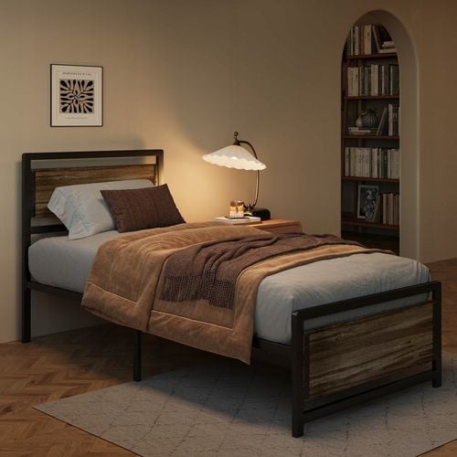 Bealife BF34 Łóżko 90x200 Metalowe Ciche Dla Młodzieży Szary na Arena.pl