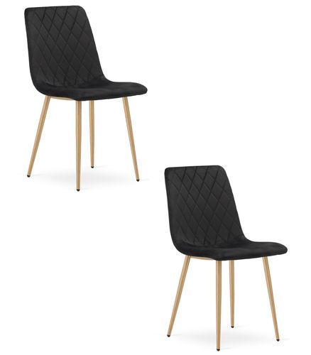 Krzesło TURIN - czarny aksamit / nogi kolor drewna x 2 na Arena.pl